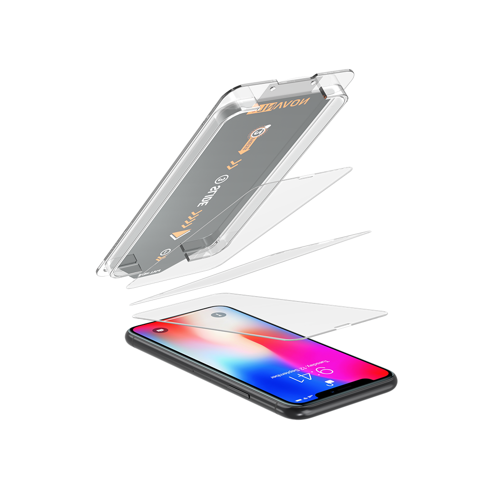 NOVANL 3-Pack Screen Protectors for iPhone X/XS with Installation Kit