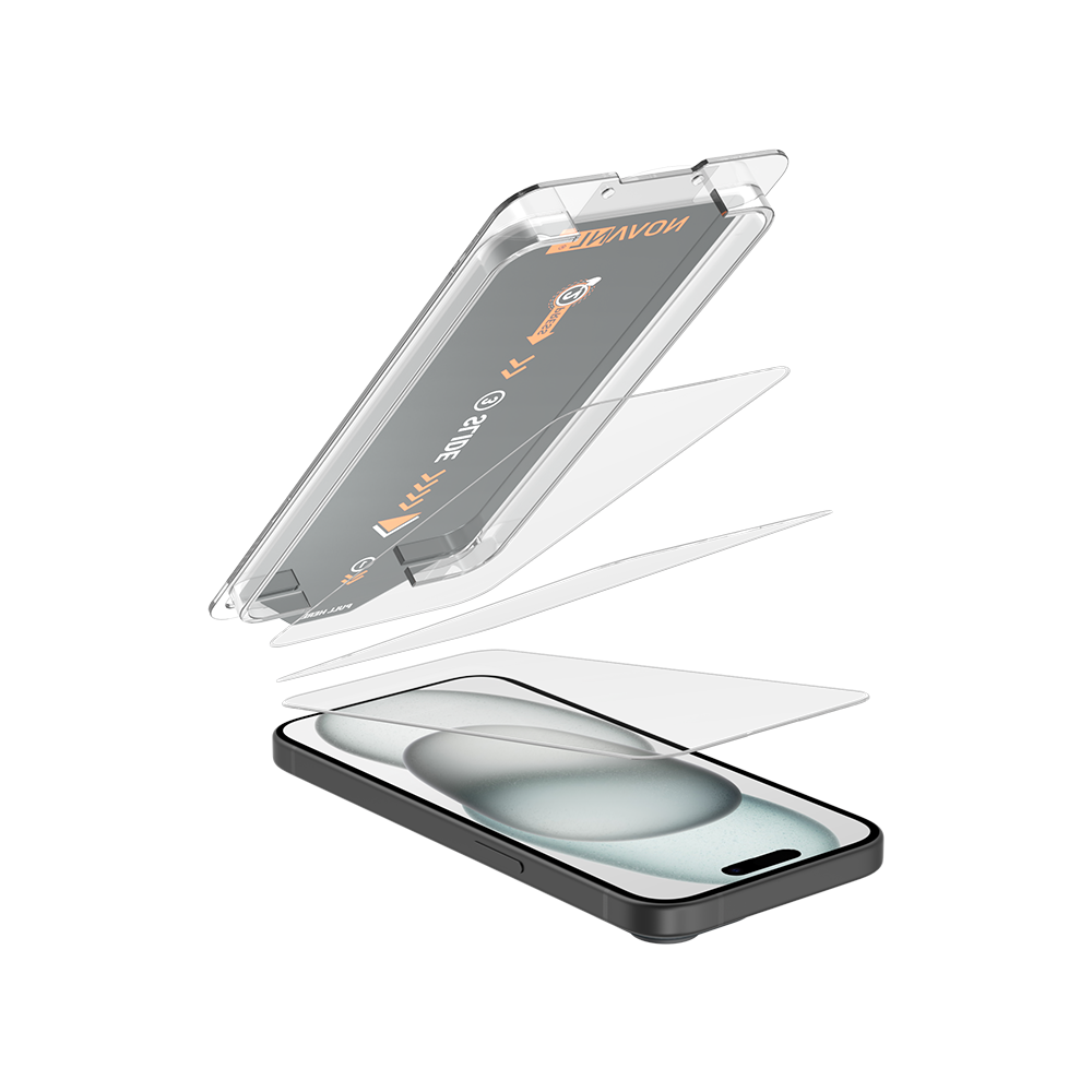 NOVANL 3 in 1 GlassProtector (incl. Applicator) Compatible for iPhone 17 Pro