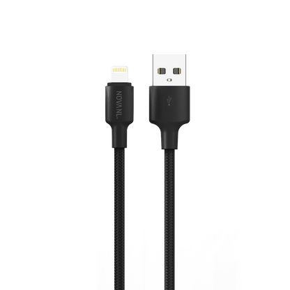 NOVANL SpeedCharge 2M USB A naar Lightning kabel 12W Zwart Black