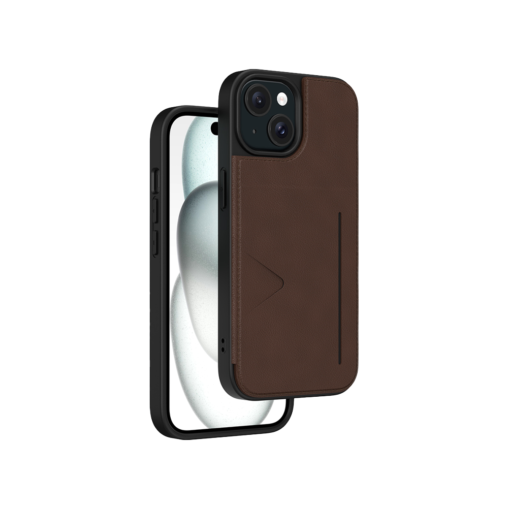 NOVANL WalletGuard hoesje voor iPhone 15 Bruin Brown