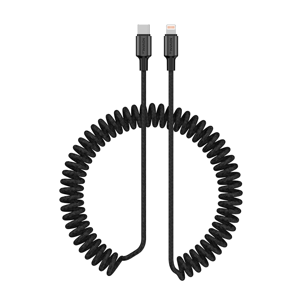 NOVANL SpeedCharge Spiral USB-C to 8 Pin Cable 20W (1.5M)
