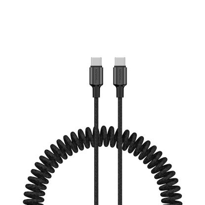 NOVANL SpeedCharge Spiraal USB-C naar USB-C Kabel 60W (1.5M) zwart