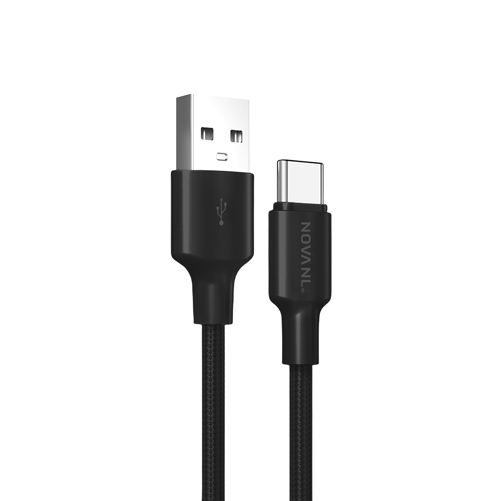 NOVANL SpeedCharge USB A naar USB-C kabel 12 zwart Black