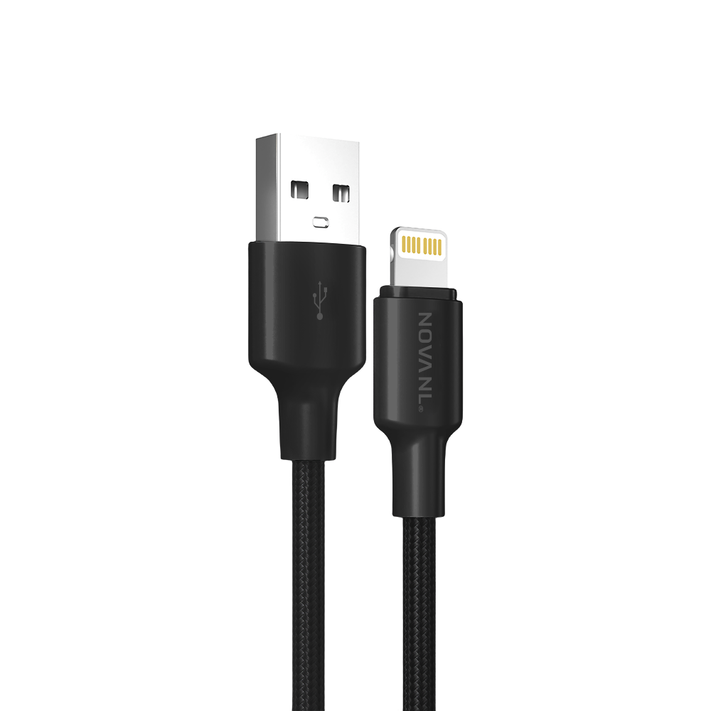 NOVANL SpeedCharge 2M USB A naar Lightning kabel 12W Zwart Black