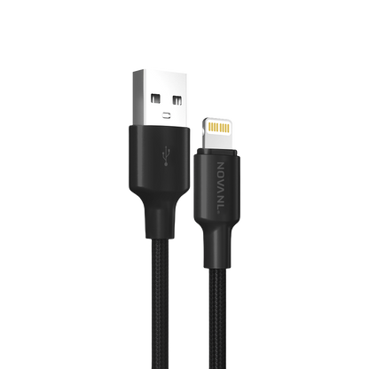 NOVANL SpeedCharge 2M USB A naar Lightning kabel 12W Zwart Black