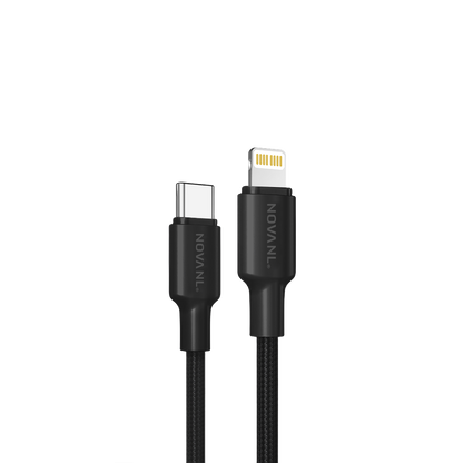 NOVANL SpeedCharge USB C naar Lightning kabel 20W Zwart Black