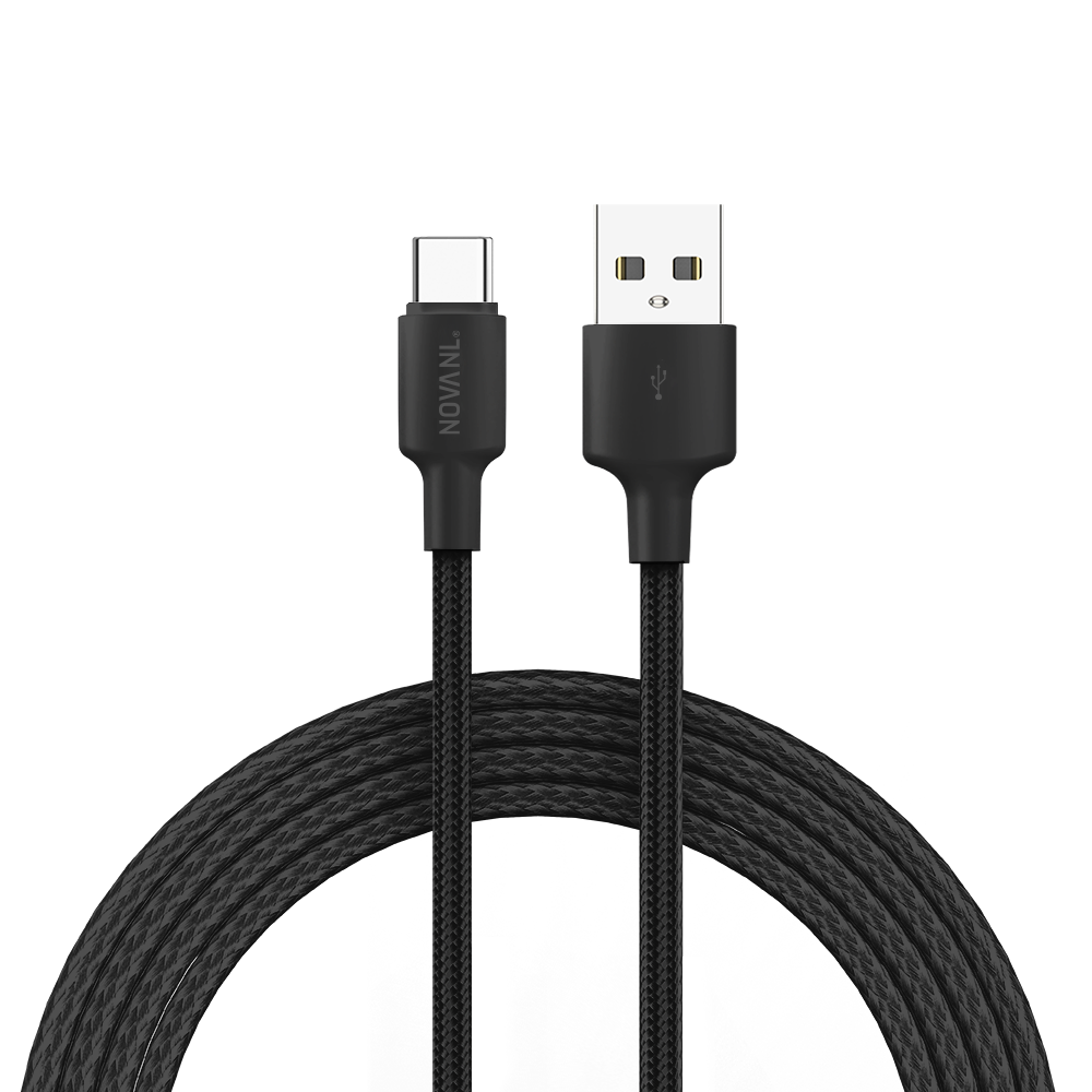 NOVANL SpeedCharge USB A naar USB-C kabel 12 zwart Black