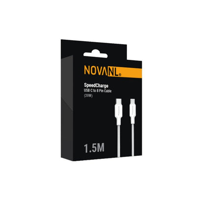 NOVANL SpeedCharge 1.5M USB C to 8 Pin Cable 20W