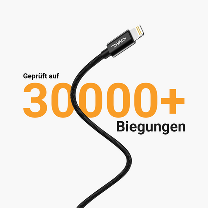 NOVANL SpeedCharge 2M USB A naar Lightning kabel 12W Zwart Black