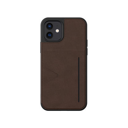 NOVANL WalletGuard Case for iPhone 12/12 Pro Bruin Brown