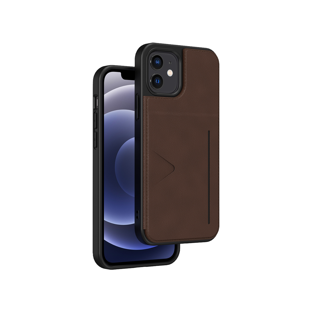 NOVANL WalletGuard Case for iPhone 12/12 Pro Bruin Brown