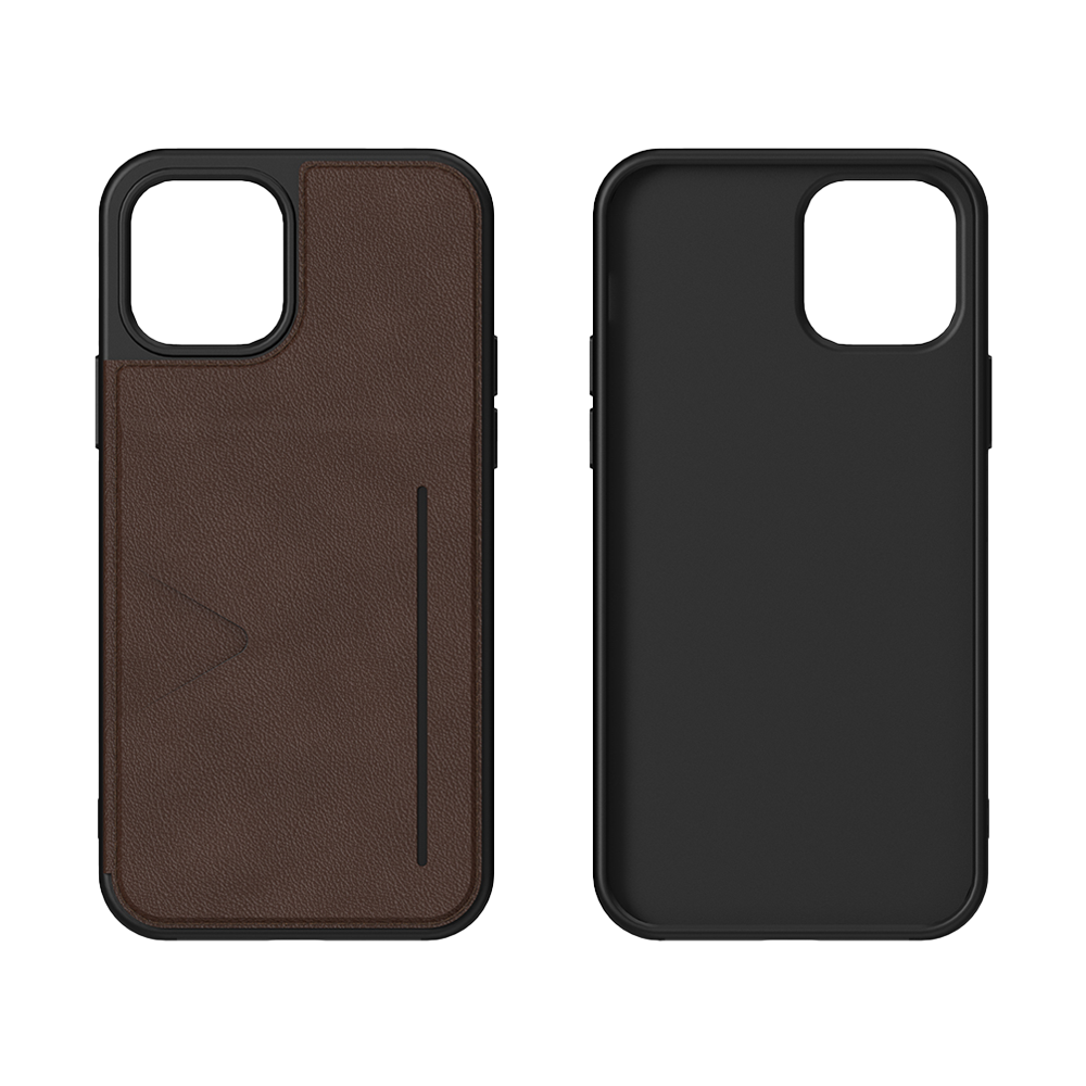 NOVANL WalletGuard Case for iPhone 12/12 Pro Bruin Brown