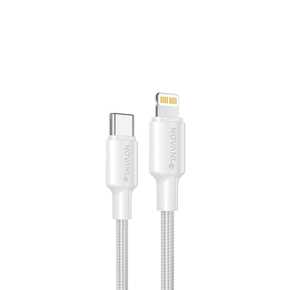 NOVANL SpeedCharge USB C naar Lightning kabel 20W wit White
