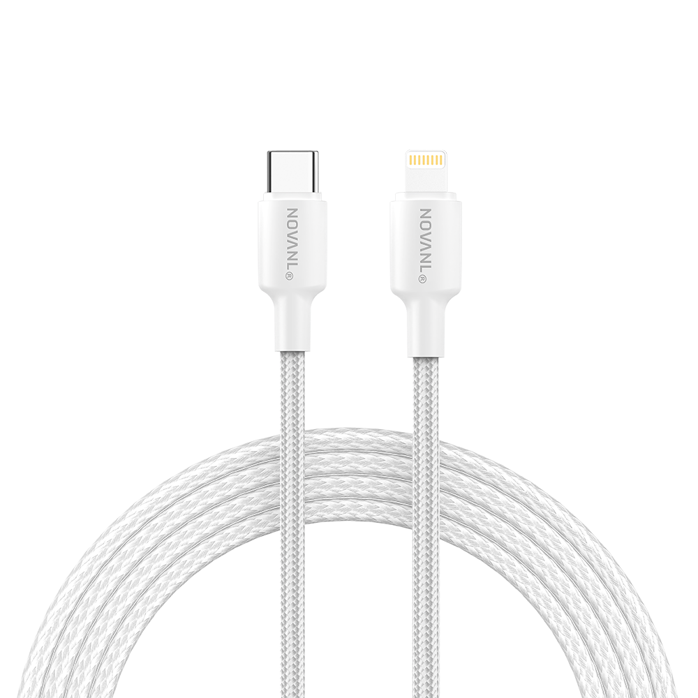 NOVANL SpeedCharge USB C naar Lightning kabel 20W wit White
