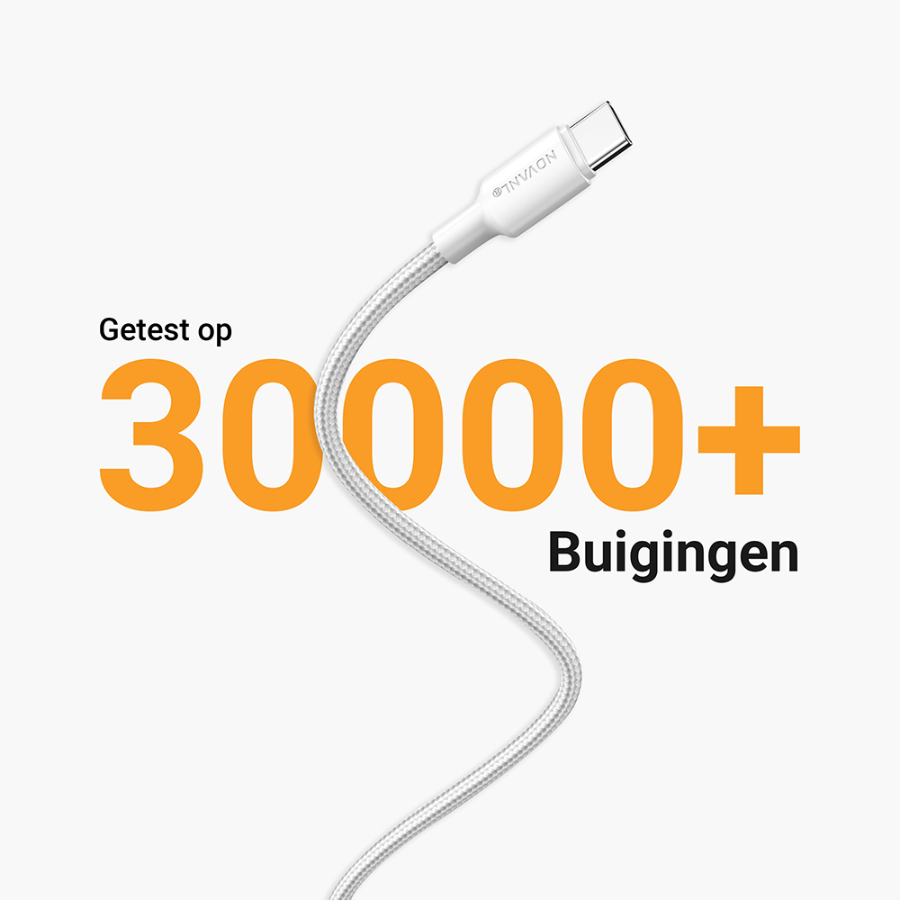 NOVANL SpeedCharge USB C naar USB C kabel 60W wit White
