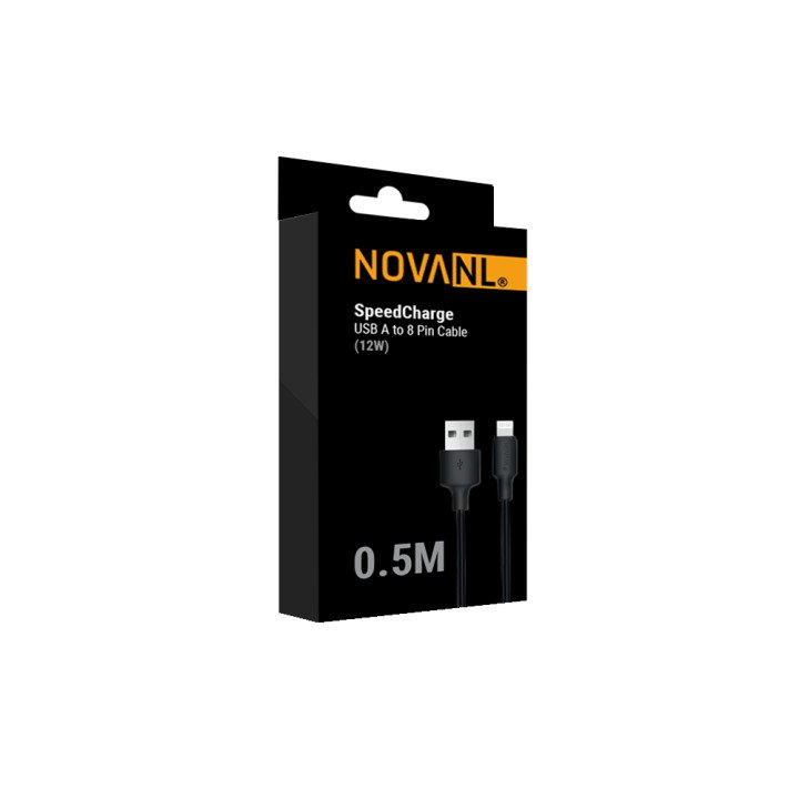 NOVANL SpeedCharge 0.5M USB A to 8 Pin Cable 12W