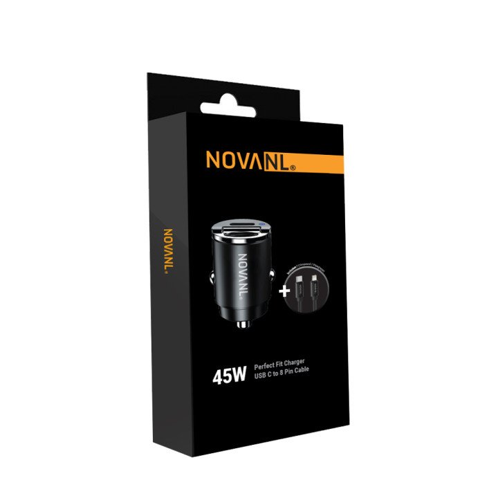 NOVANL PowerFit Pro 45W with SpeedCharge USB-C to 8 Pin