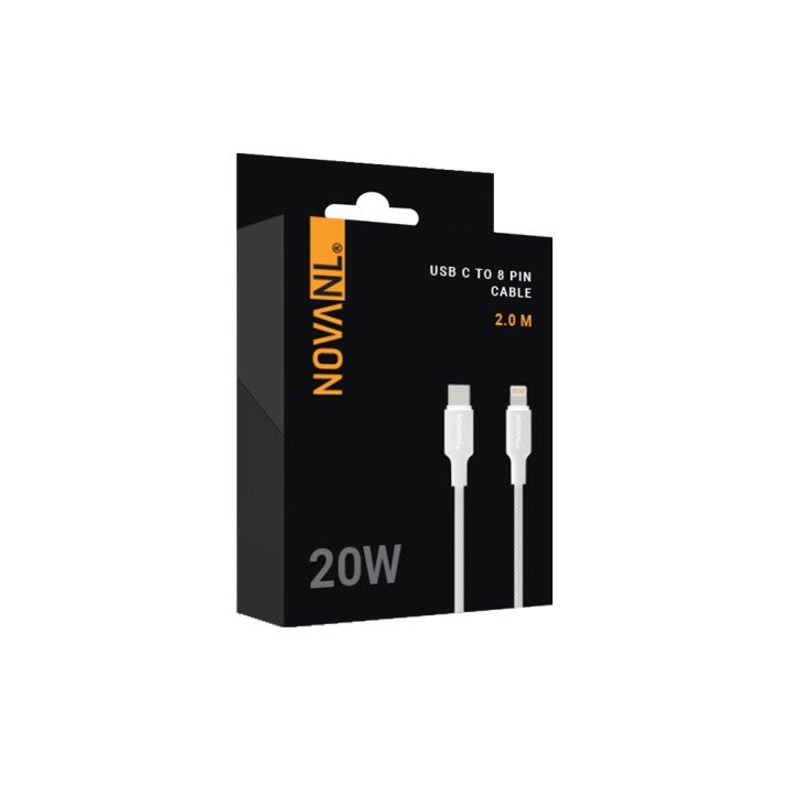 NOVANL SpeedCharge 2M USB C to 8 Pin Cable 20W