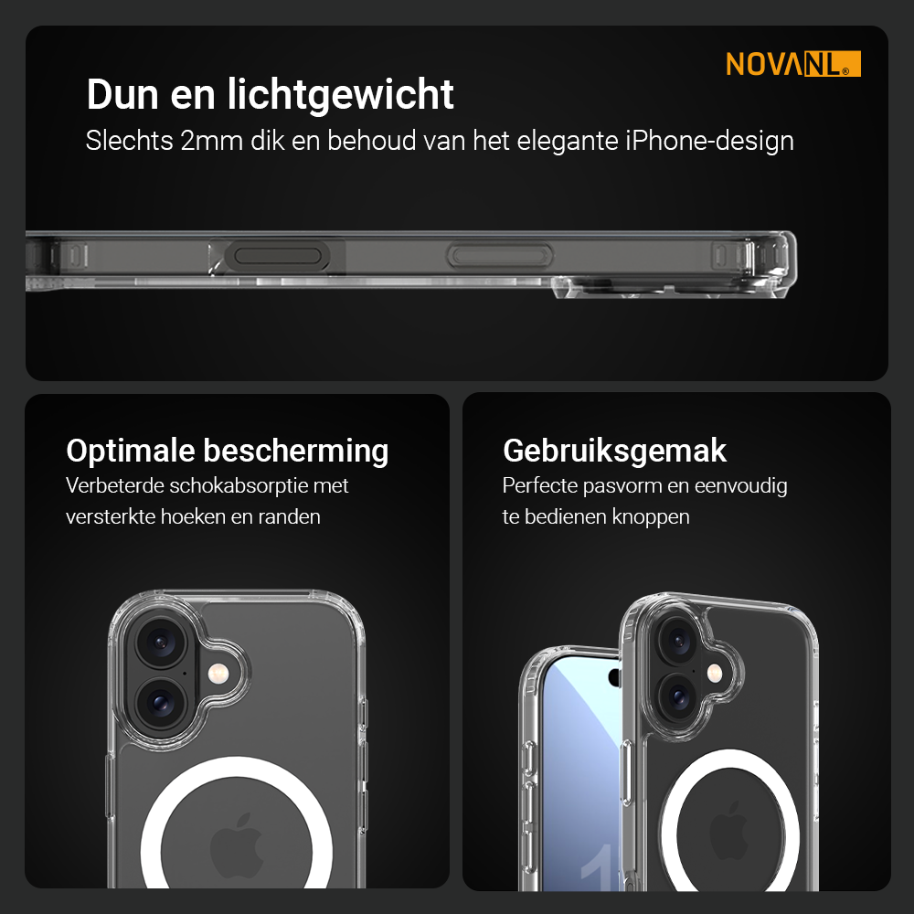 NOVANL ShockShield Case (incl. Magnetics) Compatible for iPhone 17