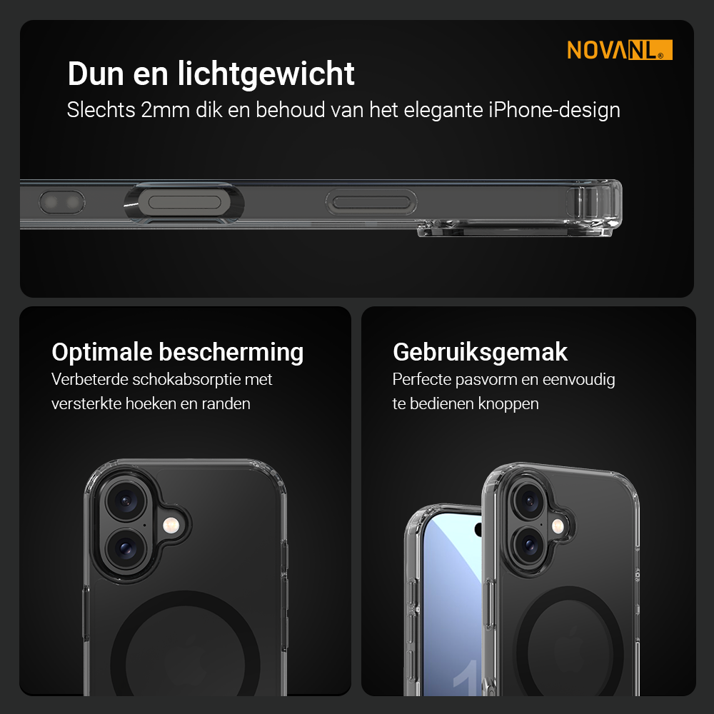 NOVANL ShockShield Case (incl. Magnetics) Compatible for iPhone 17