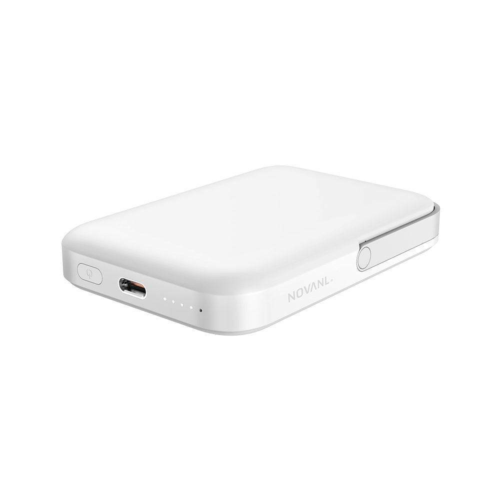 NOVANL PowerUp MagStand Pro 5.000 mAh Powerbank Wit - White