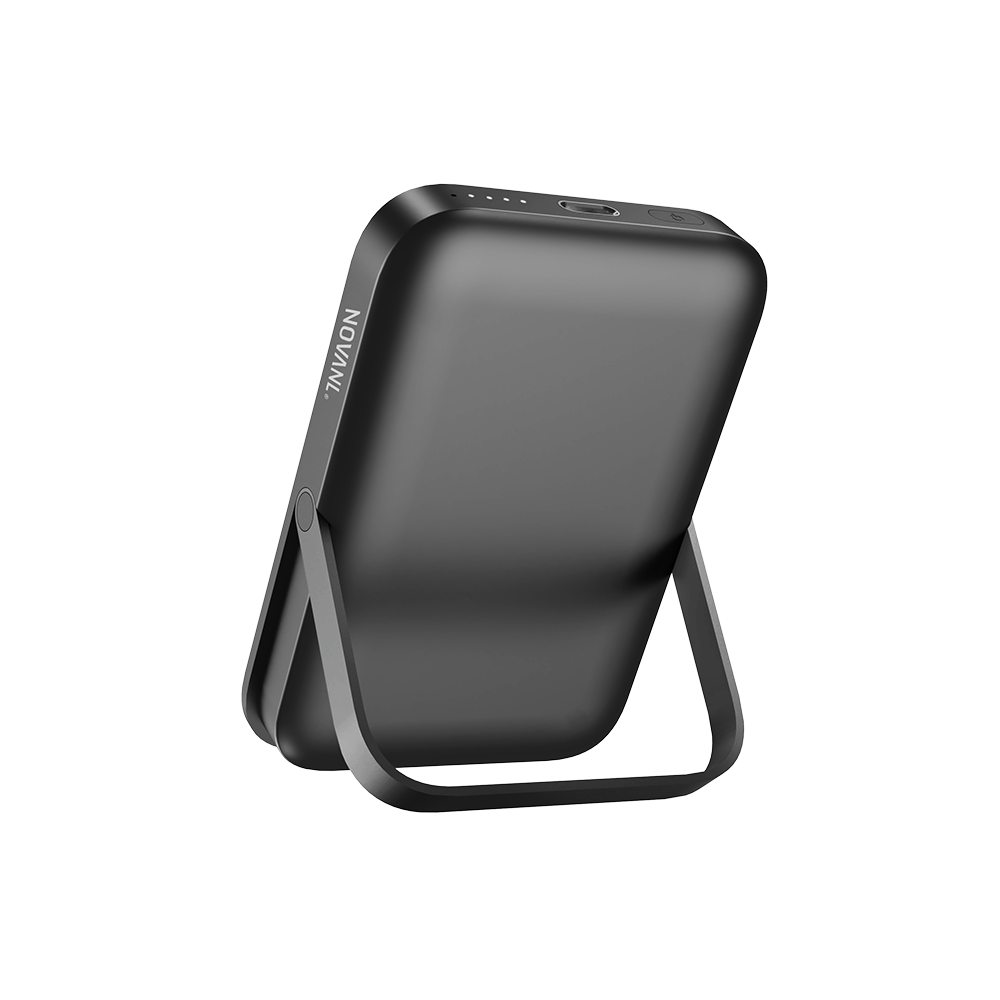 NOVANL PowerUp MagStand Pro 5.000 mAh Powerbank Zwart - Black