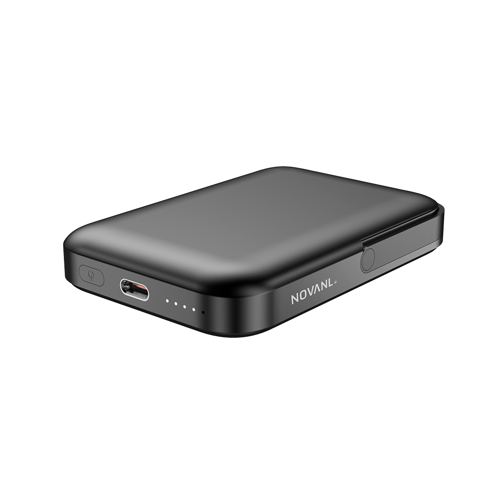 NOVANL PowerUp MagStand Pro 5.000 mAh Powerbank Zwart - Black