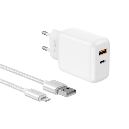 NOVANL ProCharge Adapter 30W met SpeedCharge USB A naar Lightning white 