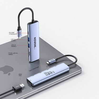 NOVANL Multifunction 6-in-1 HDMI Hub with USB-C